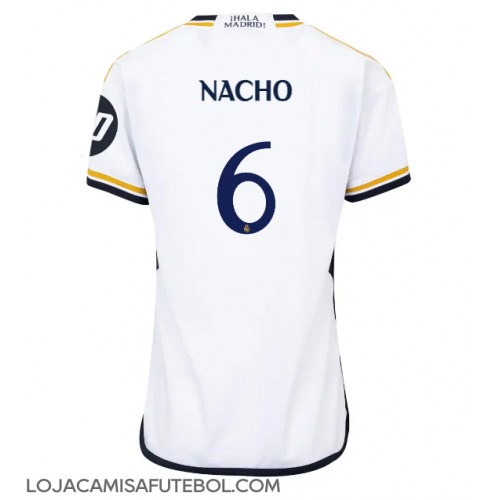 Camisa de Futebol Real Madrid Nacho Fernandez #6 Equipamento Principal Mulheres 2023-24 Manga Curta